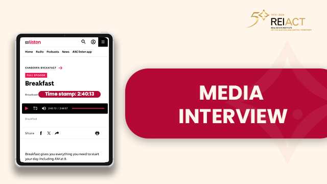 MEDIA INTERVIEW: REIACT CEO MARIA EDWARDS ON OPPORTUNITIES FOR FIRST TIME HOME BUYERS IN THE ACT